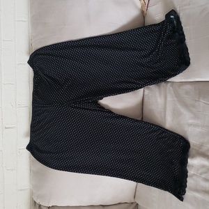 Soft black and white polka dot loung pants with lace bottom